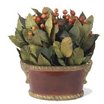 Preserved lemon and salal in planter